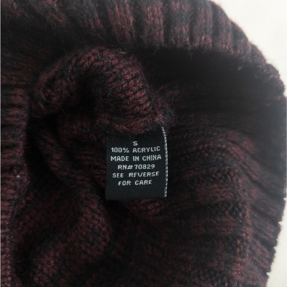 Carbon Cardigan Mens Small Maroon Sweater Cable Knit Long‎ Sleeve Button Up Red - Picture 6 of 11